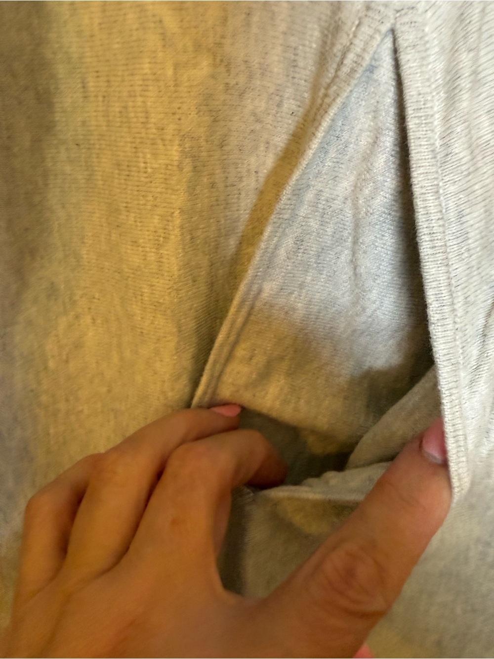 Garnet Hill Gray Heather Kangaroo Pocket Sweater LARGE 100% Organic Cotton - Picture 7 of 11